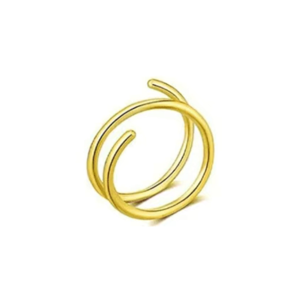 Gold Double Hoop Nose Ring 20g 8mm Surgical Steel